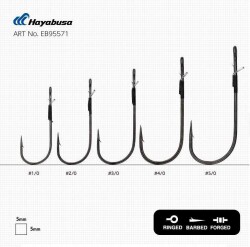 Hayabusa FPP Straight Delikli Lüfer İğnesi Black Nikel - 4