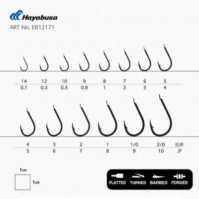 Hayabusa HCHN 121 Kısa Pala Dövme Olta İğnesi 15li Paket Black Nikel - 3
