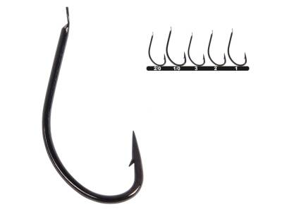 Hayabusa HMRS 171 Kısa Pala Dövme Olta İğnesi 15li Paket Black Nikel - 1