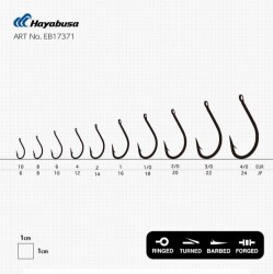 Hayabusa HMRS 173 Delikli Dövme Olta İğnesi 15li Paket Black Nikel - 3