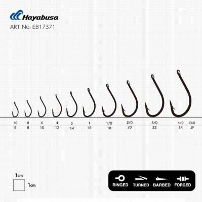 Hayabusa HMRS 173 Delikli Dövme Olta İğnesi 15li Paket Black Nikel - 3
