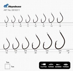 Hayabusa HMUT 183 Circle Dövme Olta İğnesi 15li Paket Nikel - 4