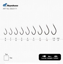 Hayabusa HSNA 201 Kısa Pala Olta İğnesi 15li Paket Black Nikel - 3