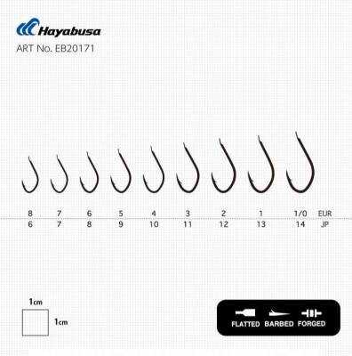 Hayabusa HSNA 201 Kısa Pala Olta İğnesi 15li Paket Black Nikel - 3