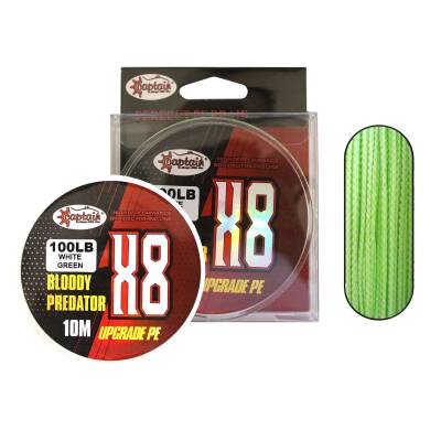 Hook Line 8X Upgrade PE Bloody Predator Jigging Assist İpi 10mt Green-White - 1