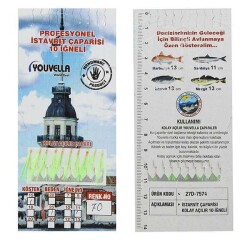 İstavrit Çaparisi UV-GLOW Simli 10 İğneli Kolay Açılan Çapari 025mm Beden x 015mm Köstek - 28