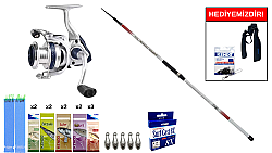 Kendo Atlantic Surf 4.20m 100-250gr&Okuma ARIA-8000a Painting Silver 1BB Surf Seti - KENDO