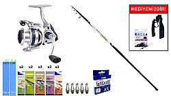 Kendo Azurro Surf 420cm 150 gr&Okuma ARIA-6000a Painting Silver 1BB Surf Seti - KENDO