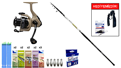 Kendo Azurro Surf 420cm 150 gr&Okuma Outrax OR-6000SGA 1+1BB Surf Seti - 1