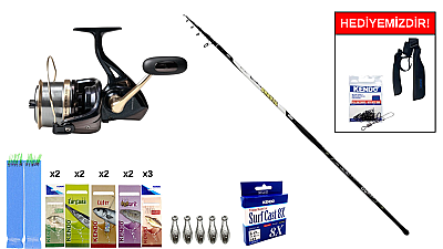 Kendo Azurro Surf 420cm 150 gr&Remixon Venom 9000 5+1BB Surf Seti - 1
