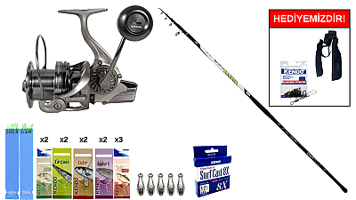 Kendo Azurro Surf 420cm 150 gr&Ryuji Momentum 6000 Silver 11+1BB Surf Seti - 1