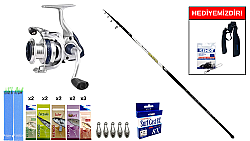 Kendo Azurro Surf 420cm 250 gr&Okuma ARIA-8000a Painting Silver 1BB Surf Seti - KENDO