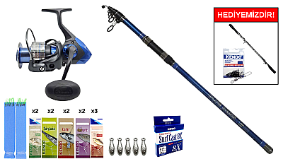 Kendo Blue Bass 4.20m 100-250gr&Okuma Safina SW-X SNW-8000A 4+1BB Surf Seti - 1