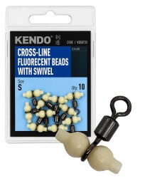 Kendo Cross-line fluorecent beads with swivel 10 Adet - KENDO
