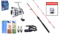 Kendo Holiday Boat 1.80m 100-250gr&Okuma ARIA-6000a Painting Silver 1BB Tekne Seti - KENDO