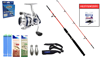 Kendo Holiday Boat 1.80m 100-250gr&Okuma ARIA-6000a Painting Silver 1BB Tekne Seti - 1