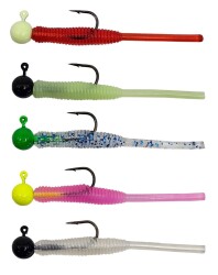 Kendo Hook Worm Jighead+Lrf Silikonu 1gr+4.5cm 5 Adet - 1