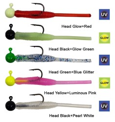 Kendo Hook Worm Jighead+Lrf Silikonu 1gr+4.5cm 5 Adet - 2