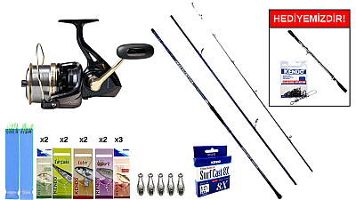 Kendo Palamita Surf 420cm 200gr&Remixon Venom 8000 5+1BB Surf Seti - 1