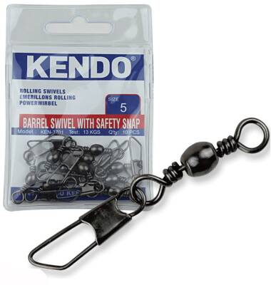 Kendo Rolling Swivel Safety Snap Snap 10 Adet (Düz Klips) - 1