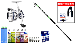 Kendo Suro Surf 420cm 100-200gr&Okuma ARIA-8000a Painting Silver 1BB Surf Seti - KENDO