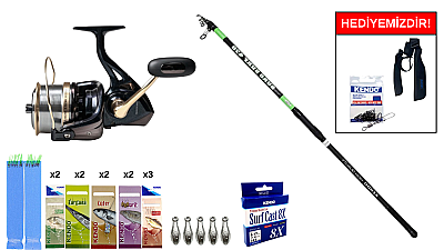 Kendo Suro Surf 420cm 100-200gr&Remixon Venom 8000 5+1BB Surf Seti - 1