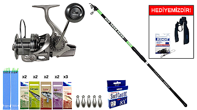 Kendo Suro Surf 420cm 100-200gr&Ryuji Momentum 6000 Silver 11+1BB Surf Seti - 1
