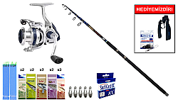 Kendo Tournament 3.50m 100-200gr&Okuma ARIA-8000a Painting Silver 1BB Surf Seti - KENDO
