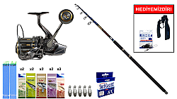 Kendo Tournament 3.50m 100-200gr&Ryuji Momentum 10000 Silver UV 11+1BB Surf Seti - KENDO