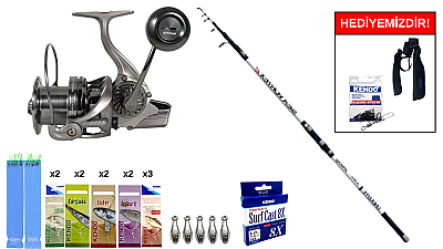 Lineaeffe Sea Vortex 420cm 250gr&Ryuji Momentum 6000 Silver 11+1BB Surf Seti - 1