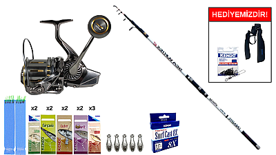 Lineaeffe Sea Vortex 420cm 250gr&Ryuji Momentym 10000 Silver UV 11+1BB Surf Seti - 1