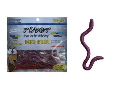 LONG WORM, 10 CM BLOODEY ,10P - 1