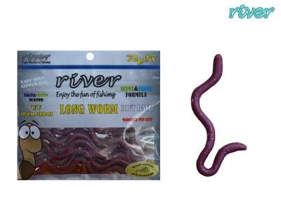 LONG WORM, 10 CM BLOODEY ,10P - 2