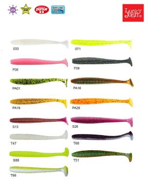 Lucky John S-Shad Tail 2.8 (7.11 cm) 7P Silikon Yem - 16