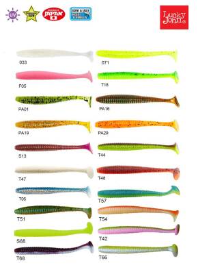 Lucky John S-Shad Tail 3.8 (9.65 cm) 5P Silikon Yem - 23
