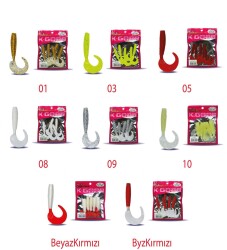 Mutant 3545 Runner Tail 8cm Levrek Silikonu 5li Paket Suni Yem - 5