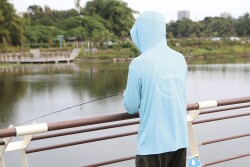 Okuma Aquatek Long Sleeve Hooded Sun Shirt Tahiti Blue - 4