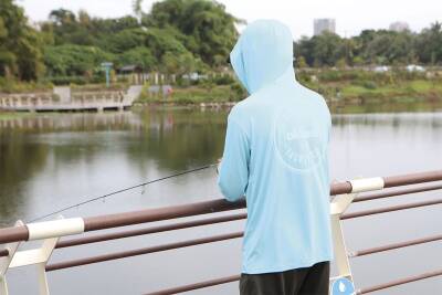 Okuma Aquatek Long Sleeve Hooded Sun Shirt Tahiti Blue - 4