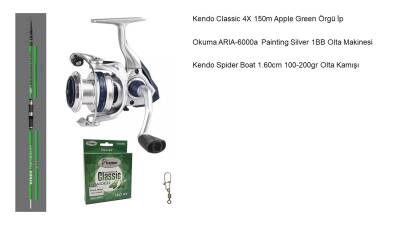 Okuma Aria 6000 - Kendo Spider Boat 1.60cm 100-200gr Tekne Seti - 1