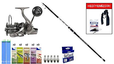 Okuma Aria Tele Surf 4,20 cm 100-250 gr&Ryuji Momentum 6000 Silver 11+1BB Surf Seti - 1