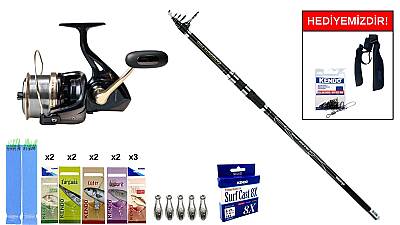 Okuma Carbonite Pro Tele Surf 420cm 100-200gr&Remixon Venom 8000 5+1BB Surf Seti - 1
