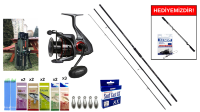 Okuma Ceymar Surf 4,30 m 100-250 gr&Okuma Ceymar C-8000A Surf Seti - 1