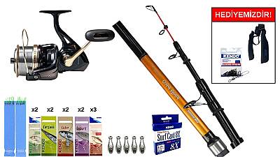 Okuma Fina Pro Tele 390cm 100-200gr&Remixon Venom 9000 5+1BB Surf Seti - 1