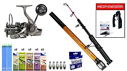 Okuma Fina Pro Tele 390cm 100-200gr&Ryuji Momentum 6000 Silver 11+1BB Surf Seti - Okuma