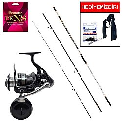 Okuma Flite+ Super Light Surf 420cm 100-250gr&Savage Gear SGS8 8000 FD 8+1BB Kurşun Arkası Set - Okuma
