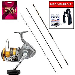 Okuma Flite+ Super Light Surf 420cm 100-250gr&Shimano Sedona 8000 FI Kurşun Arkası Set - Shimano