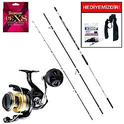 Okuma Flite+ Super Light Surf 420cm 100-250gr&Shimano Socorro SW 8000 Kurşun Arkası Set - Shimano