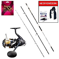 Okuma Flite+ Super Light Surf 420cm 100-250gr&Shimano Spheros 8000 SW A HG Kurşun Arkası Set - Shimano