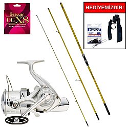 Okuma Makaira Surf 4,30 cm 100-250 gr&Daiwa Crosscast S20 35 SCW 5000 C QD Kurşun Arkası Set - Daiwa