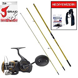 Okuma Makaira Surf 4,50 cm 100-250&Daiwa BG 27 SW 6000 P Kurşun Arkası Set - Daiwa